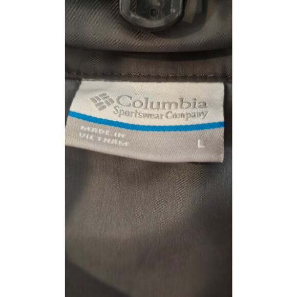 Columbia Windbreaker Hooded Mens Large Omni-shield  Packable Black & Red - Picture 5 of 12